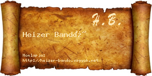 Heizer Bandó névjegykártya